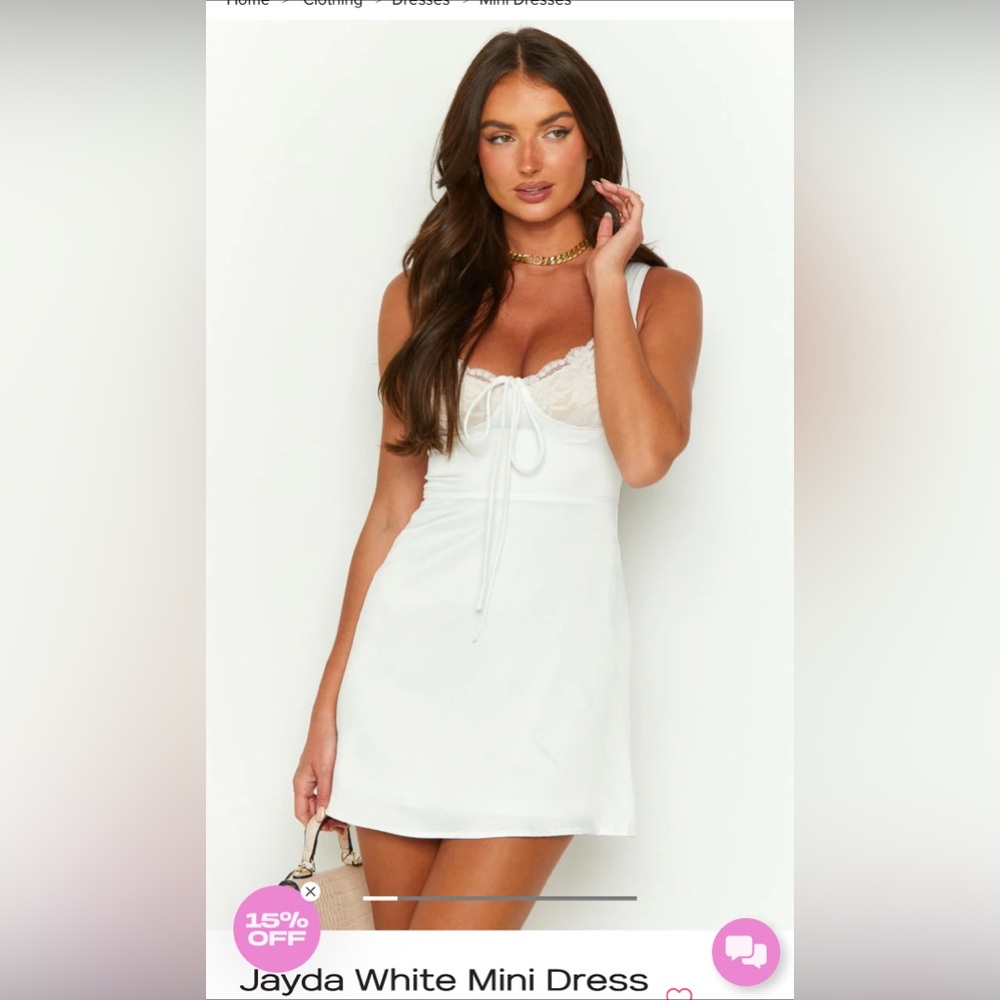 BEGINNING BOUTIQUE white silk dress. US Size 2  (AU size 6)